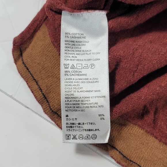 Tommy Bahama 1/4 Zip Pullover Sweater Mens L Orange Cotton Cashmere Long Sleeve - Picture 8 of 9